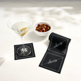 Midnight Toast (Silver Cheers/Black) Cocktail Napkin