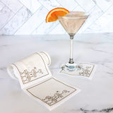 Golden Bubbles Cocktail Napkins Gold Border