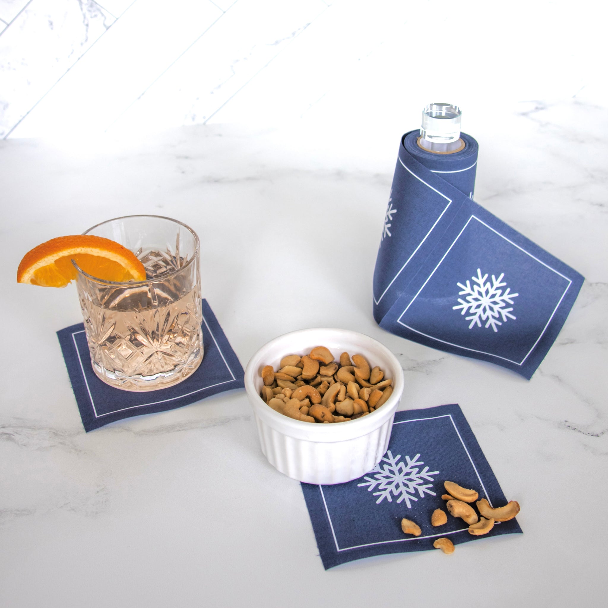 Let it Snow Cocktail Napkins - Mystic Blue