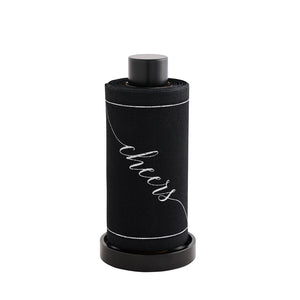 Midnight Toast (Silver Cheers/Black) Cocktail Napkin